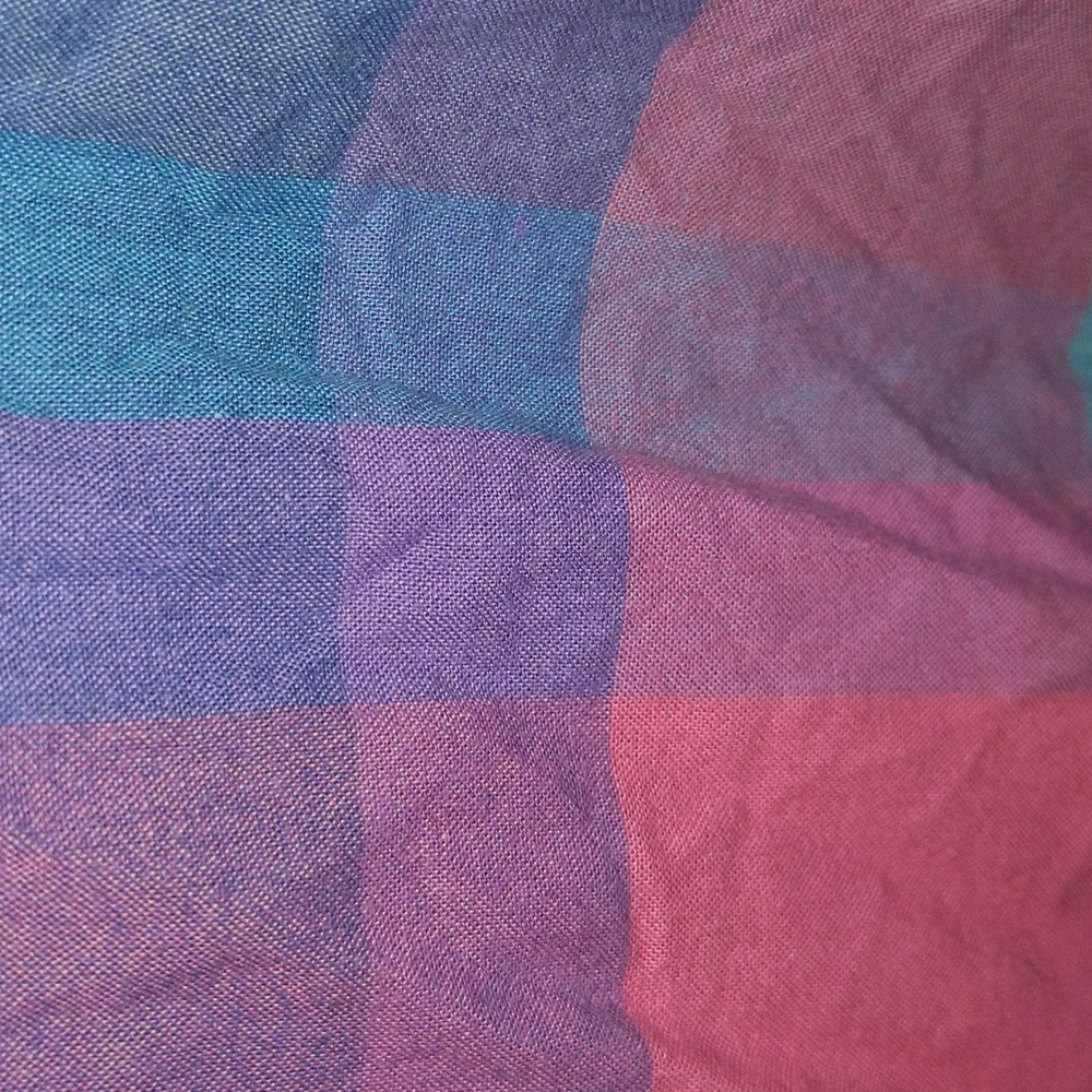 JCrew Size L Colorful Plaid Print Short Sleeve Shirt - Picture 4 of 8